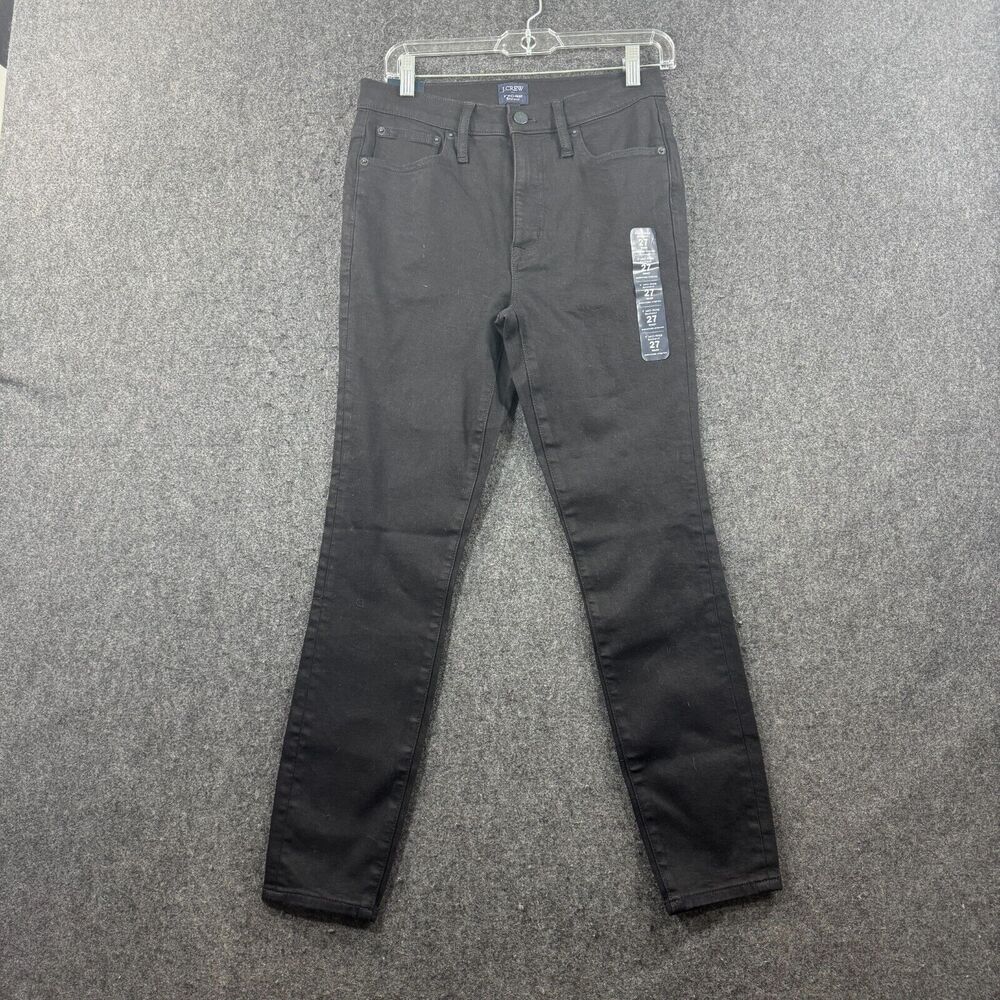 J. Crew 9" Mid-Rise Skinny Jeans Women's 27 Black Stretch Denim NWT